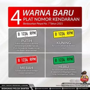 Yuk Kenali 4 Warna Baru Pada Plat Nomor Kendaraan (Kabid Humas Polda Banten)