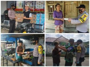 Polsek Bojongmanik Polres Lebak  melaksanakan kegiatan pembagian masker secara gratis