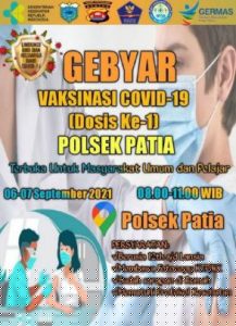 Melalui Sarana Publikasi Leaflet, Polsek Patia Ajak Masyarakat Vaksinasi Covid-19 Dosis Ke-1