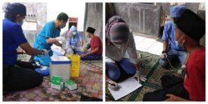 Polsek Warunggunung Polres Lebak Gelar Vaksinasi Covid-19 di Pasar Sampay dan Pesantren Al-Muhajirin