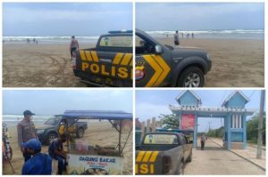 Libur Akhir Pekan, Polsek Malingping Polres Lebak Patroli Tempat Wisata