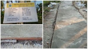 Pembangunan Jalan Rabat Beton di Dusun XIV Desa Sei Paham Diduga Asal Jadi