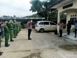 Polsek Banjarsari Polres Lebak Gelar Apel Linmas Persiapan Pilkades Serentak 2021