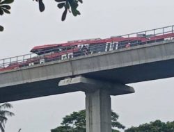 Dalam Tahap Uji Coba, LRT Jabodetabek Tabrakan di Jalur Layang Cibubur