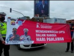 Do’akan Para Pahlawan, Sat Lantas Polres Lebak Polda Banten Bersama Pengguna Jalan  Mengheningkan Cipta