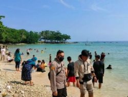 Hari Raya Idul Fitri 1443 H, Giat PAM Tempat Wisata Pantai Wilkum Polsek Panimbang