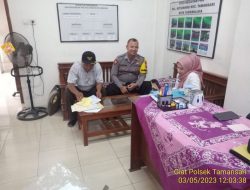 Anggota Bhabinkamtibmas Polsek Tamansari Kel. Setiawargi melaksanakn giat sambang Kantor Kel. Setiawargi serta menyampaikan pesan kamtibmas