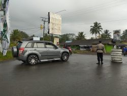Strong Point Pagi angota Polsek Sukaratu Polres Tasik Kota Polda Jabar dititik keramaian arus lalulintas pagi hari