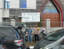 Pastikan Kondusifitas Kamtibmas, Polsek Tawang Polres Tasik Kota Polda Jabar, Patroli Sambang ke Gereja