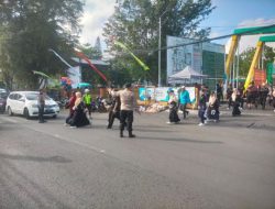 Bhabinkamtibmas Kel. Kahuripan Polsek Tawang Polres Tasik Kota giat pengamanan jalan sehat di Universitas Siliwangi