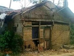 Miris… Rumah Ibu Nunung Warga Kecamatan Cikeusik Nyaris Ambruk