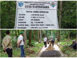 Pemdes Karyabuana Rampungkan Bangun Jalan Usaha Tani, Tingkatkan Produktivitas Pertanian Masyarakat Desa