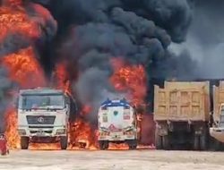 Kebakaran Gudang PT Sino Road and Bridge Diduga Api Berasal Dari Percikan Mesin Pompa BBM