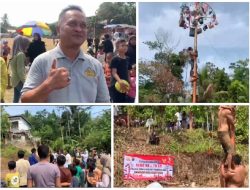 Kemeriahan Panjat Pinang Digiatkan Polsek Cigeulis Sedot Perhatian Ribuan Warga