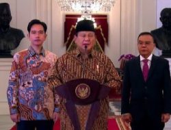Presiden Prabowo Subianto Umumkan Nama Menteri Kabinet Merah Putih, Ini Daftarnya…