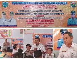 Camat Cigeulis Resmikan Pembukaan Musrenbangdes Desa Karyabuana Tetapkan RKPDes 2025 dan RKPDes T.A 2026