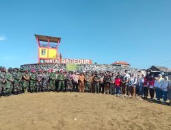 Sambut HUT TNI Ke-80, Danramil Malingping Pimpin Bakti Teritorial Prima di Pantai Bagedur