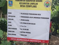 Pemdes Cemplang Alokasi Banprov Bangun Jalan TPU Kp Citeras