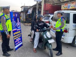 Hari ke-13 Operasi Keselamatan Maung 2026, Sat Lantas Polres Lebak Gelar Kegiatan di Simpang Aweh
