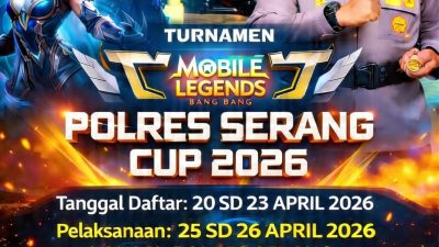Kapolres Serang Andri Kurniawan menggelar Turnamen Mobile Legends Polres Serang Cup 2026. Kegiatan ini ditujukan khusus bagi pelajar tingkat SMP dan SMA sebagai sarana penyaluran bakat di bidang e-sport.