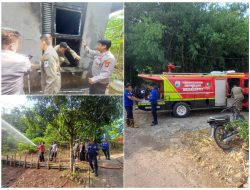 Satpol PP Sajira Sigap Hubungi Tim Damkar Atasi Kebakaran Rumah di Kecamatan Sajira