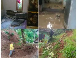Hujan Deras Sebabkan Longsor di Pasirhaur Kecamatan Cipanas, Warung Tertimbun dan Rumah Rusak