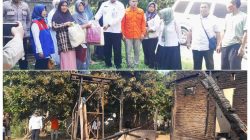 Camat Sajira Bersama Jajaran Tinjau Pasca Kebakaran di Desa Parungsari dan Serahkan Bantuan