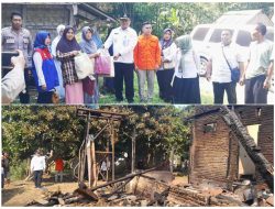 Camat Sajira Bersama Jajaran Tinjau Pasca Kebakaran di Desa Parungsari dan Serahkan Bantuan