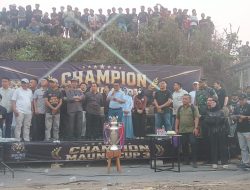 Polsek Jawilan Polres Serang Amankan Jalannya Grand Final Sepak Bola Maung Cup 3 di Lapangan Curugsari