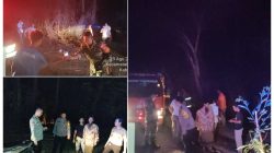 Kebakaran Kebun Warga di Depan SMPN 2 Curugbitung Berhasil Dipadamkan, Polisi Sektor Curugbitung Selidiki Penyebabnya