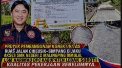 Proyek Pembangunan Konektivitas Ruas Jalan Cikeusik–Simpang Cijaku, LSM Harimau DPC Kabupaten Lebak Soroti Kualitas Pekerjaan Sebelumnya
